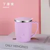 Taza de acero inoxidable 304 transfronteriza, taza térmica de doble capa, regalo, taza de café casual para oficina con asa, taza de té