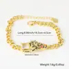 Distrito de Lu Novo Zircônia Incrustada em Cobre Pulseira de Cabeça de Leopardo Hip Hop Cor Alta Estilo Europeu e Americano Personalidade Nicho Pulseira