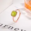 Anillo de Plata de Ley S925 Yinzhen Estilo Mismo que Xiaohongshu Jade Hetian Imitación Cubo de Azúcar Pequeño Anillo de Dedo Índice Jade Artificial Color Púrpura Ahumado para Mujeres