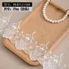 Renda de malha de bordado solúvel em água de fio de algodão macio branco com 17 cm de largura, acessório para golas de roupas, punhos, bainhas de calças e saias