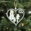 Nuevos Productos Navideños: Colgantes Navideños Creativos de Madera Hueca, Decoraciones Navideñas, Pentagrama Gris, Corazón, Muñeco de Nieve Navideño