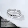 Anillo de Fragmento de Rompecabezas de Diseño Estilo Unisex de Plata S925 para Hombres y Mujeres, Joyería Creativa de Nicho Anillo Abierto para el Dedo Índice