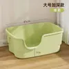 Caixa de areia para gatos grande transfronteiriça anti-vazamento anti-respingo vaso sanitário para gatos aberto semi-fechado semi-fechado gatinho