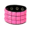 Joias Novas Europeias e Americanas Mais Vendidas, Pulseira de Couro Quadrada Colorida Criativa Estilo Punk Hip-Hop, Acessórios para Performance de Palco