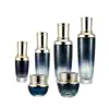Botella Crown nuevo set de botellas pequeñas negras botella 100ml botella de loción 30ml botella de esencia botella dividida en degradado negro