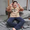 Nova Roupa Infantil Roupinha Gordinha Crianças Grandes Tamanho Plus Size Pijama Adolescentes Meninos Bebê Algodão Manga Longa Roupas de Casa conjunto