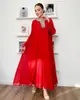Vestido Elegante de Color Sólido, Cruzado Europeo y Americano, Otoño 2024, Cuello Redondo, Diamantes, Holgado, Puntadas de Maomao, Vestido Plisado