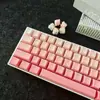 Teclas Personalizadas Gradiente Rosa Pêssego PBT Altura Original Conjunto Completo de 133 Teclas Teclado Mecânico Personalizado Teclas
