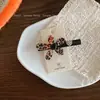Presilha de Bico de Pato Acetato Strass Estilo Coreano, Presilha Lateral Desenho Animado Gatinho Menina com Strass Coloridos