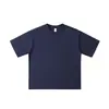 Camiseta Europeia Transfronteiriça 260g Manga Curta Algodão Puro Corte Solto Oversized Tendência Marca Masculina Ombro Caído com Estampa
