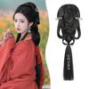 Acessórios de cabelo falsos Hanfu Qingliengfeng coque de cabelo de peça única antigo traje antigo parte de trás da cabeça estilo Wei Jin roupão dos Estados Combatentes bolsa de cabelo de pressão traseira