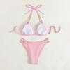 Comércio Exterior Aliexpress Europeu e Americano Sexy Corrente Gola Halter Fenda Maiô Feminino Praia Biquíni Fonte Termal Roupa de Banho Atacado