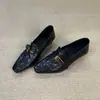 Zapatos para el Trabajo Mocasines Elegantes sin Cordones Hebilla de Cuero Zapatos Pequeños de Cuero 2026 Otoño/Invierno Mocasines Retro de Punta Cuadrada con Tacón Grueso para Mujer