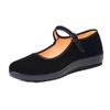 Sapatos de Tecido Femininos Plataforma Veludo Preto Old Beijing para Meia-Idade e Idosos Sapatos de Salto Alto para Dança Sapatos de Salto Médio para Trabalho Sapatos Casuais para Mãe