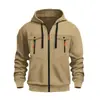 Sudadera con cremallera para hombre de otoño e invierno transfronteriza, talla europea moderna, corte holgado, chaqueta de trabajo con cremallera, sudadera con capucha