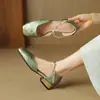 33 zapatos nuevos talla 43 tacón medio con tacón grueso talla 2024 sandalia hebilla comercio exterior estilo nacional sandalias bordadas negro