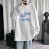 Camiseta de Manga Larga Estilo Hong Kong para Hombre Marca de Moda ins Harajuku Trendy para Hombre a Juego Guapo Camiseta Suelta bf Otoño Camiseta Base Top