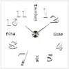 Venta al por mayor de fábrica decoraciones para sala de estar dormitorio pegatinas de pared 3D reloj Diy reloj de pared de espejo para el hogar personalizado reloj silencioso 015