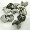 Cristal natural no poroso con tallas de estrella, luna y corazón, adornos decorativos de cristal rosa, accesorios para joyería DIY