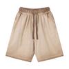 320g algodão puro retrô gradiente bicolor shorts desgastados folgados masculino e feminino casual esportivo oversize