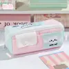 Estojo Prism Polka Dot Kitten, Simples e Estiloso, Bolsa de Papelaria para Estudante de Grande Capacidade, Estojo de Lápis Cartoon Fofo