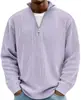 2026 Amazon Nuevo Otoño Camisas Casuales para Hombre Cuello Alto Cremallera Pana Manga Larga Camisa Polo para Hombre