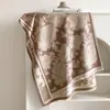 Bufanda jacquard de peonía y mariposa francesa para otoño e invierno para mujer, bloques de color vintage, cachemira sintética, engrosada, cálida, con flecos, chal de doble cara