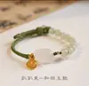 Estilo Nacional Jade Hotan Coelho de Jade Pulseira Trançada Pingente de Cartão da Sorte Pulseira Feminina Retrô Ornamento de Mão Auspicioso Bênção Em Estoque