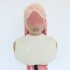 Venta directa del fabricante: peluca de encaje rosa 13*4 frontal de encaje cabello largo lacio peluca de fibra sintética de alta temperatura