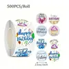 Sticker Feliz Cumpleaños Transfronterizo Regalo Patrón de Dibujos Animados para Niños Sticker Sello Decoración Divertida Sticker Etiqueta en Inglés