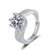 Anillo de Diamante Imitación Mosane Explosiones Transfronterizas Anillo de Mujer a Mozambique Joyería Anillo de Zirconia Anillo de Diamante Anillo de Boda Anillo de Pareja
