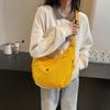 Bolsa Transversal Feminina Simples Estilo Japonês Grande Capacidade Cor Sólida Versátil Bolsa Bolinho Leve para Trabalho Estudante Aula Bolsa de Ombro
