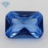Huagang Gem Flor de Coche Biselada Rectangular 119# Cristal Azul Afilado Piedra Desnuda Octogonal Pequeño Joyería de Gema Sintética de Color