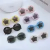 Gafas de Sol Infantiles con Montura Redonda para Niños y Niñas Gafas Decorativas Personalizadas de Estrella de Cinco Puntas Parasol y Protección Solar Gafas Redondas para Bebés
