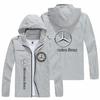 Otoño 2021 Nuevo Comercio Exterior Transfronterizo Chaqueta con Estampado de Insignia de Coche para Hombre Moda Callejera Chaqueta Cortavientos con Capucha y Cremallera