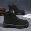 Primavera Novo Respirável Cano Alto Botas Martin Masculinas Estilo Britânico Retrô Sapatos de Trabalho Botas de Solado Grosso Botas Curtas Sapatos Casuais