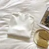 Blusa de tricô clássica e versátil de manga comprida com gola alta meia para mulheres, adequada para outono e inverno, pode ser usada como camada externa ou como camada base, design simples, novo modelo 2024