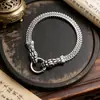 Pulseira Punk Retrô de Aço Inoxidável com Cabeça de Cobra, Cabeça de Animal, Caveira, Popular na Europa e América, Pulseira que Não Desbota para Homens