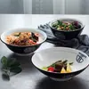 Tigela de Ramen Estilo Japonês em Cerâmica, Tigela Grande para Sopa, Tigela Criativa Personalizada para Macarrão com Carne, Tigela para Macarrão Instantâneo