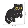 Parches bordados únicos de gato negro estilo oscuro, varias poses de gatitos, para reparar agujeros en la ropa, insignias bordadas para mochilas