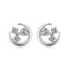 Pendientes de plata de ley S925 de estrella y luna con microdiamantes para mujer, pequeños, frescos, de moda en internet, pendientes de chica, pendientes versátiles, venta al por mayor