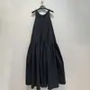 Nuevo Vestido sin Mangas Casual Holgado Estilo Japonés Primavera y Verano Vestido de Longitud Media Vacaciones Perezosas Moda de París