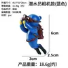 Em estoque Azul Homem Gordo Xiao Di Mergulhador Aquário Tanque de Peixes Suspenso Decoração de Paisagem Decorações Flutuantes em estoque
