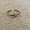 Anillo de Encaje con Diamantes Brillantes, Diseño Minimalista Vintage Hueco, Estilo de Lujo Ligero, Socialité de Nicho, Dulce Estilo Francés, Lleno de Diamantes, Sensación de Alta Gama
