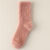 Calcetines largos de lana de visón para mujer, calcetines de dormir de otoño e invierno, calcetines cálidos de lana, calcetines para el suelo, calcetines de longitud media hasta la pantorrilla con forro polar y engrosados