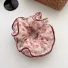 Goma para el pelo Retro Floral Estilo Coreano para Mujer, Lazo Grande de Alto Nivel Estilo Perezoso, Accesorio para el Cabello de Gasa Estilo Bosque