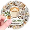 50 pegatinas vintage estilo alemán con citas de café, pegatinas dibujadas a mano de repostería y comida, papelería para agendas y pegatinas decorativas para botellas de agua