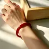 Regalo de Celebración de Boda para Mejor Amigo: Pulsera Fina Redonda de Belleza de 6 mm, Pulsera de Ágata Roja para el Año de Nacimiento, Pulsera Redonda de Ágata Roja