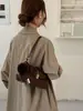 Bolsa de Axila em Couro com Cera para Uso Diário para Mulheres, Nova Coleção Primavera 2026 Bolsa de Ombro Transversal Vintage Francês de Luxo Discreto