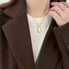 Collar de Marca Cuadrado de Barra Pequeña de Oro Afortunado Rico para Mujer Lujo Ligero Nicho Acero de Titanio Cadena Clavicular 2022 Nueva Moda No se Desvanece